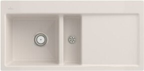 Villeroy & Boch Subway 60 Flat Küchenspüle aus Keramik, flächenbündig, links, Farbe: beige - Bild 1