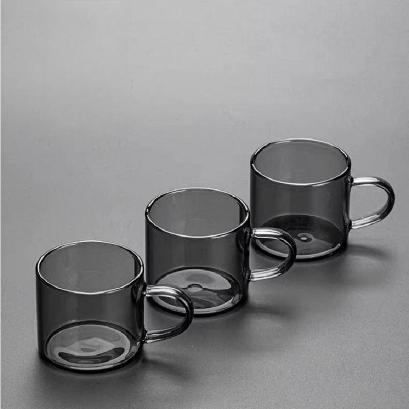 Yiran Teetasse aus Borosilikatglas mit Henkel, hochtemperaturbeständig, Rauchgrau - Bild 3