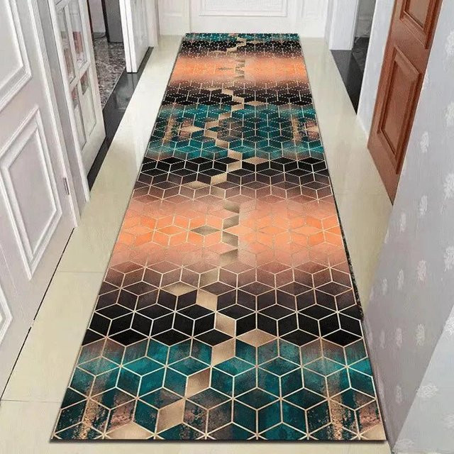 Waschbarer Korridor-Teppichläufer Super Six in Mehrfarbig, Modernes Design für Flur und Treppenhaus, B/T: 70 x 300 cm - Bild 1