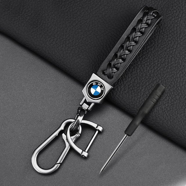 BMW Schlüsselanhänger, Metall, Leder, Schwarz, Unisex - Bild 1