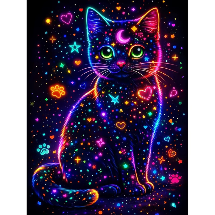 Evershine Diamantmalerei Katze mit Liebesherz DIY-Set als quadratisches Mosaik-Bild in Multicolour, B/H: 30 x 20 cm - Bild 4
