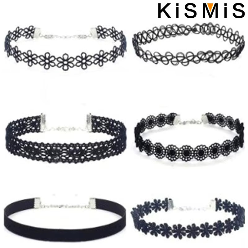 KISMIS Schmuck-Set Halskette, Schwarz, Spitze, Vintage, Damen - Bild 4