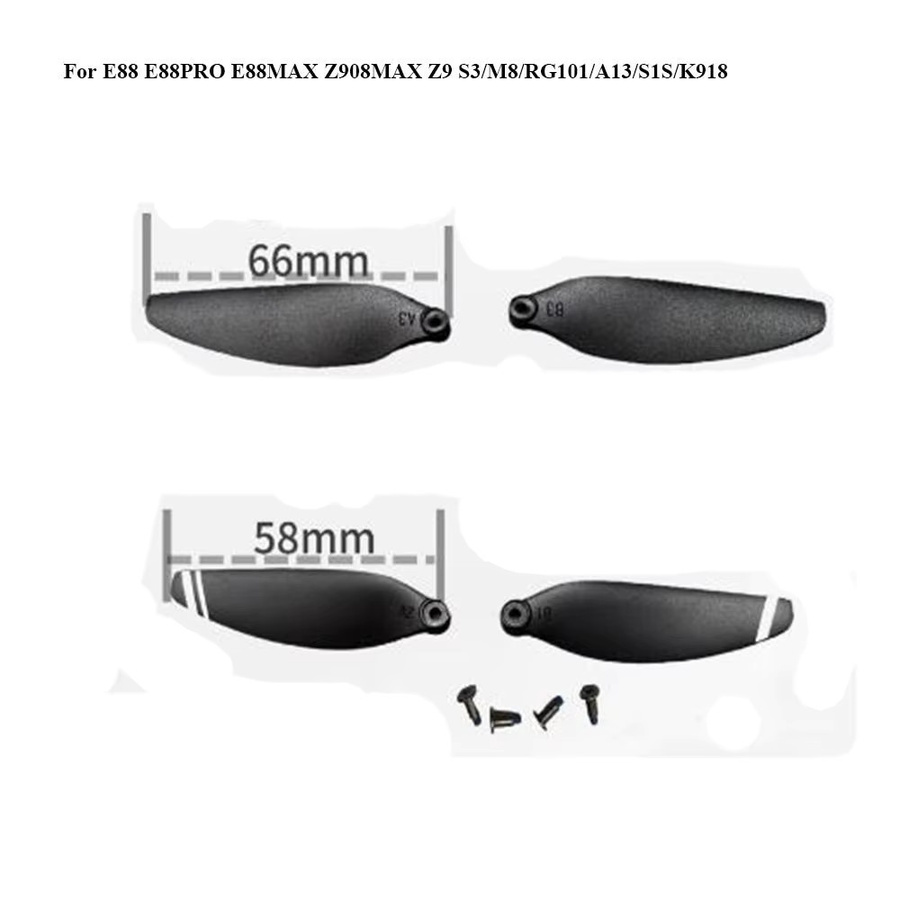 Universal Folding Propeller Blades Quadcopter Ersatzklingen aus Kunststoff in Schwarz, 58mm oder 66mm - Bild 4