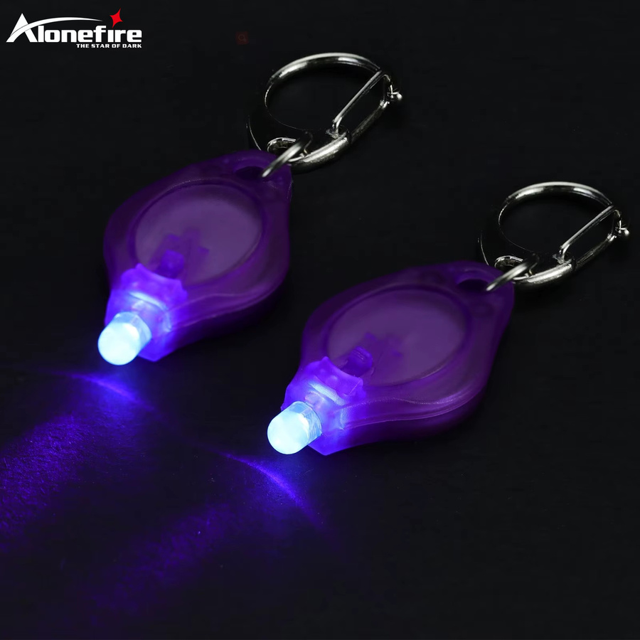 Alonefire Mini UV-Schlüsselanhänger-Lampe in Purple mit 365/395nm LED zur Geldprüfung und Fleckenerkennung - Bild 2