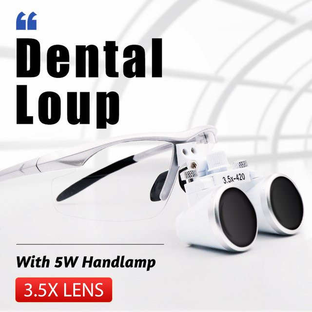 SPTADENT Medizinische Lupe 3,5x, mit Scheinwerfer Licht, Blau - Bild 1