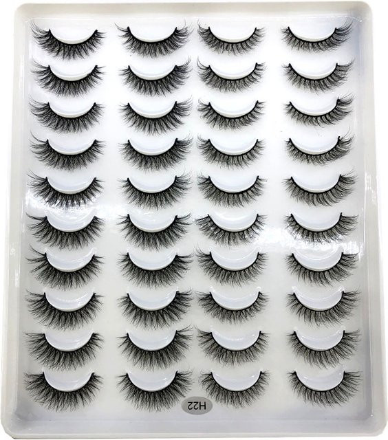 3D-Faux-Nerzwimpern, 20 Paar, Volumen, Unisex - Bild 1