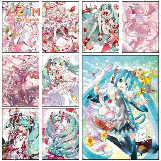 KAYOU Anime Hatsune Miku Leinwandgemälde Wandbild in Multicolour - Bild 1