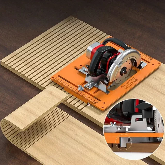 LTOOLS Verstellbare Schneidemaschinenbasis für elektrische Sägen in Orange mit 45 Grad Neigungswinkel - Bild 1
