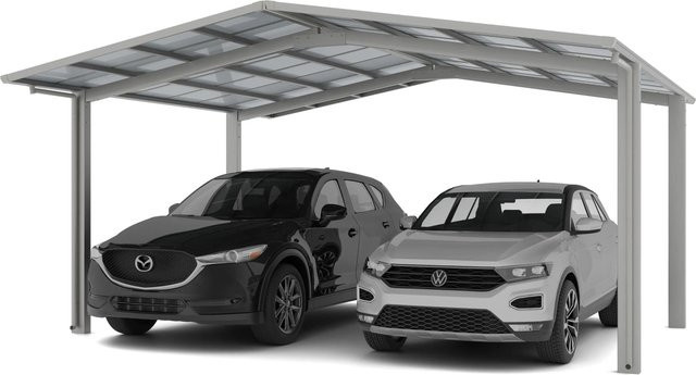 Ximax Doppelcarport Linea Typ 80 in Edelstahl-Look, B/T: 545,6 x 495,4 cm, silberfarben - Bild 1