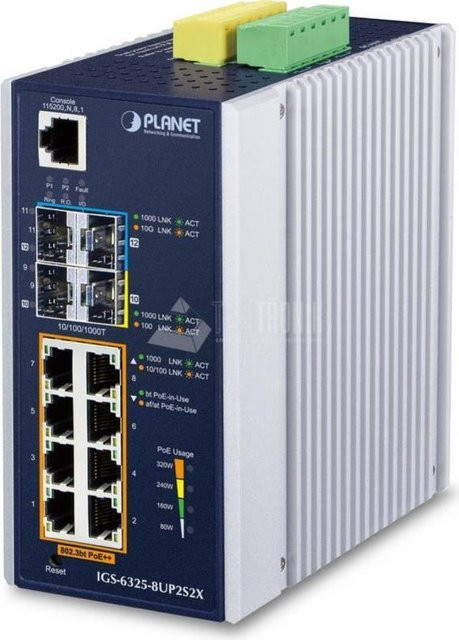 PLANET IGS-6325-8UP2S2X Managed Gigabit Ethernet Switch IP30 DIN-Schiene L3 8P Blau - Bild 1