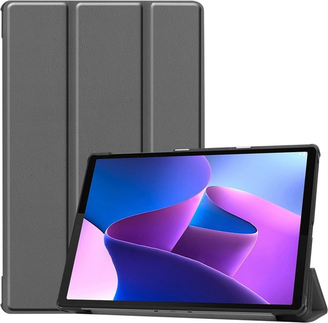 Lenovo Xiaoxin Pad 10.6 und Tab M10 Plus 3. Gen Hülle mit Folie und Stift, Magnetischer Tri-Fold Ständer Cover, Grau - Bild 1