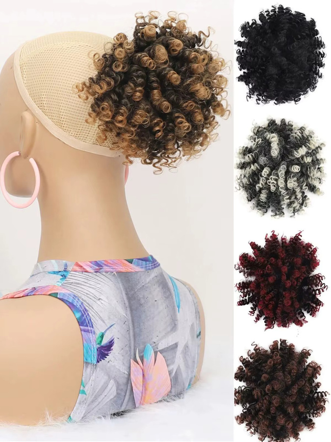 ZOLIN Afro Puff Haarteil, Synthetisch, Lockig, Damen - Bild 4