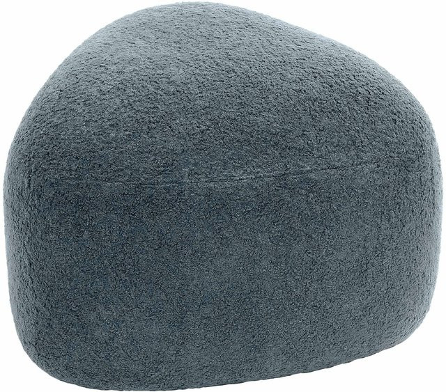 CLP Sitzhocker Alfrisa oval mit Teddystoff und stabilem Holzgestell - Bild 1