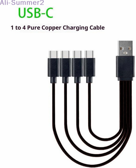 Summer2 4-in-1 Multi-USB-C-Splitterkabel für Laptops, Tablets und Huawei PC, Schwarz - Bild 1
