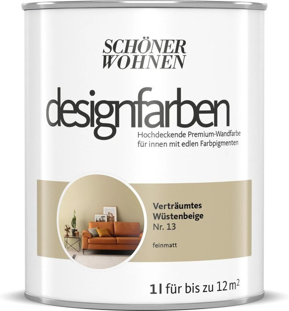 Schöner Wohnen Designfarbe Verträumtes Wüstenbeige in Beige, wasserbasiert und tropffrei - Bild 1