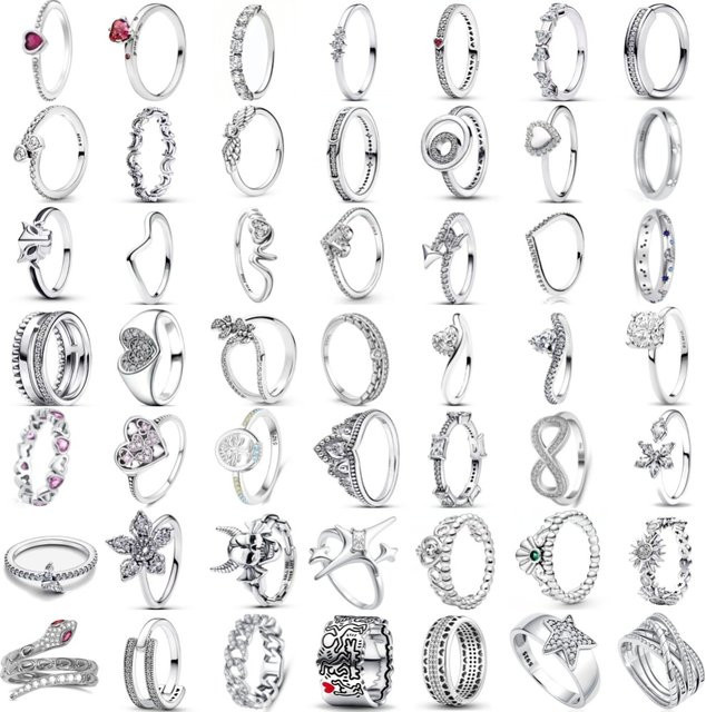 Ring 925 Silber, Zirkonia, Damen, Herz-, Schlangen- und Schneeflockenform - Bild 1