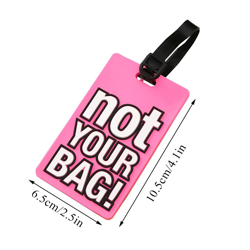 Kofferanhänger im Cartoon-Stil mit Aufschrift Nicht Ihre Tasche, roter Gepäckanhänger aus Silikon und Kunststoff für deine Reiseaccessoires - Bild 2