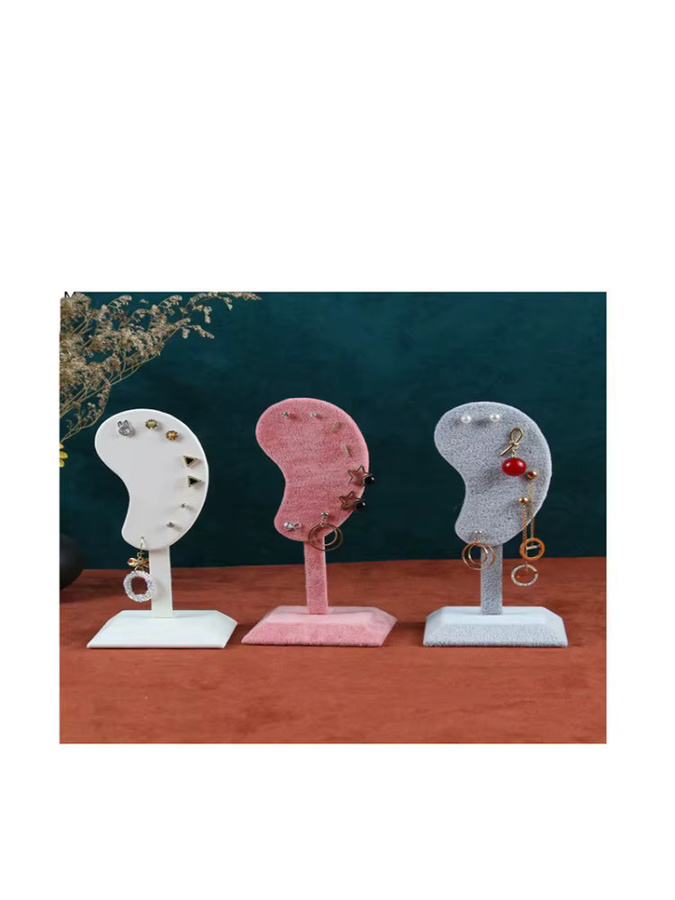 Schmuck Display Rack von luckyiasv aus Samt und PU in Grau zur Präsentation von Ohrsteckern und Anhängern - Bild 5