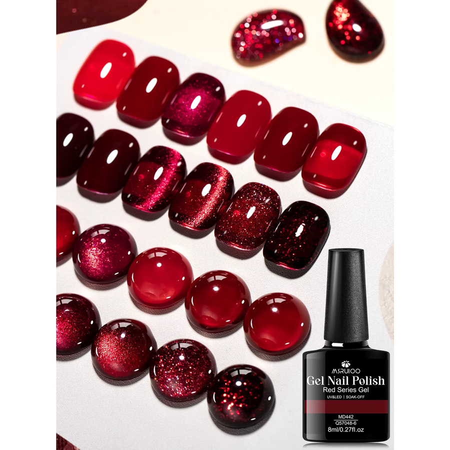 MSRUIOO Gel Nagellack, Kirschrot, 8 ml - Bild 7