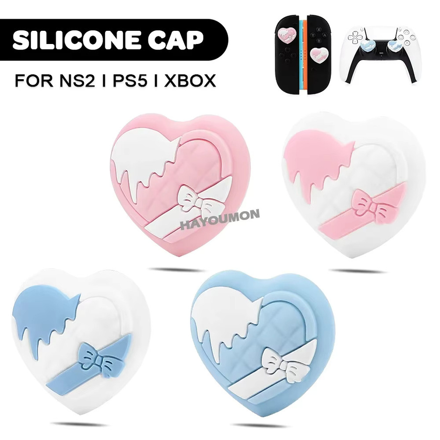 4-teiliges Set Silikon-Daumengriffkappen Rutschfeste Schutzhüllen für Nintendo Switch, Switch Lite, Switch OLED sowie PS5 und PS4 Controller in Schwarz, Pink und Multicolour - Bild 6