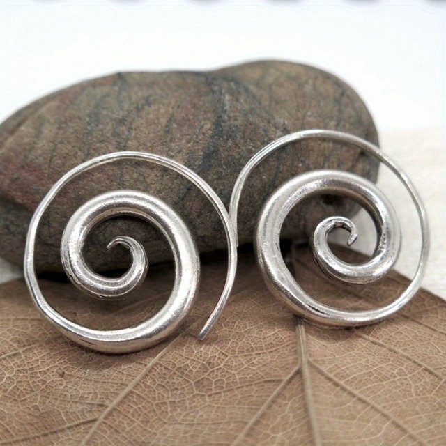 Ohrringe Retro-Spiraldesign, Unisex - Bild 1