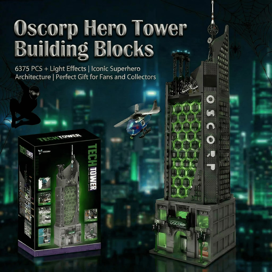 Spider-Films Oscorp Helden-Turm Bausteine, mit Licht, 6375 Teile - Bild 2