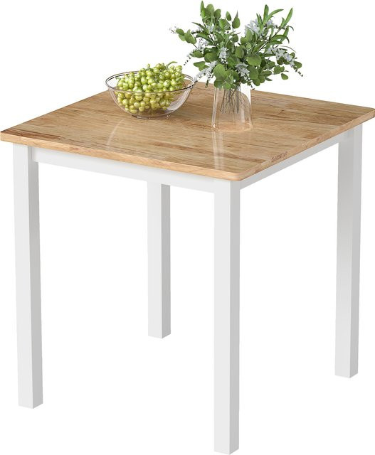 HOMCOM Esstisch aus Holz in Eiche, moderner quadratischer Küchentisch für 2-4 Personen, B/T/H: 69 x 69 x 75 cm - Bild 1