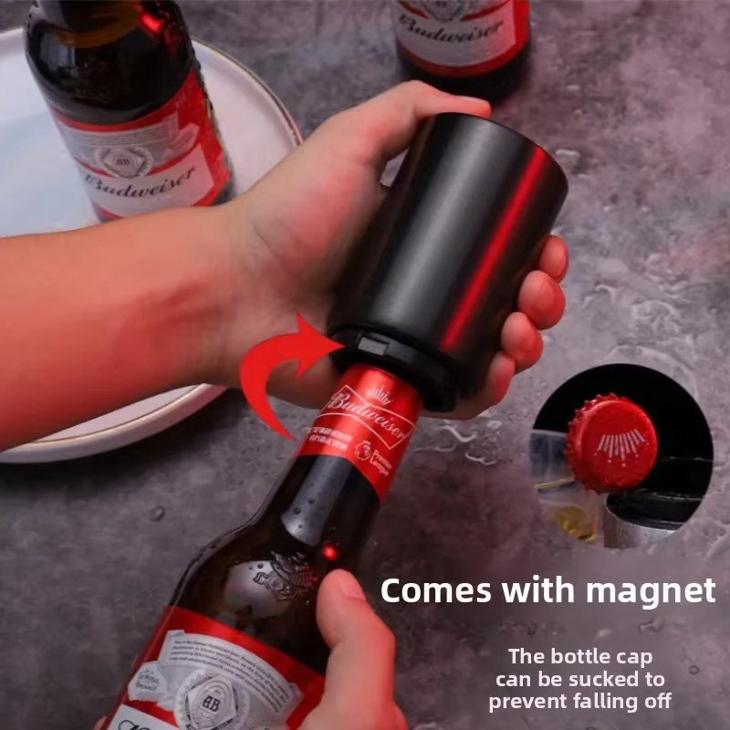 YEGBONG Magnetischer Flaschenöffner in Schwarz, multifunktionaler Bier- und Weinöffner - Bild 6