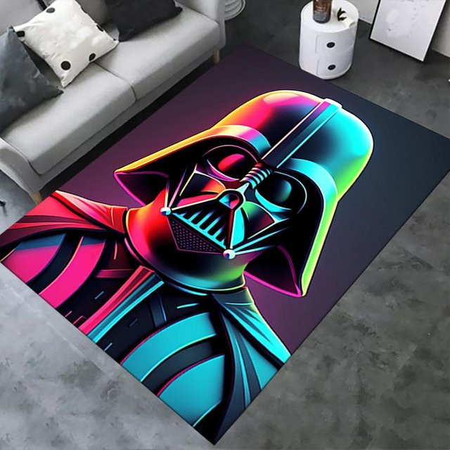 CSQ TWO Sci-Fi Teppich Darth Vader in Neonfarben, 3D-Optik, Maschinenwaschbar, B/T: 160 x 120 cm - Bild 1