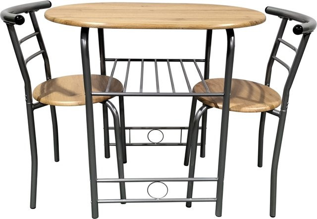 HTI-Line Tischgruppe Merit mit Tisch und 4 Stühlen in Braun mit Metallgestell - Bild 1