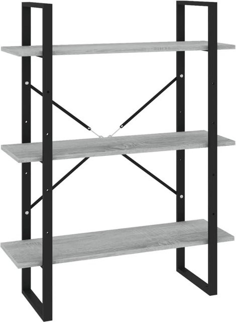 vidaXL Bücherregal im Industrial Design aus Holzwerkstoff und Metall, Grau, B/T/H: 100 x 30 x 105 cm - Bild 1