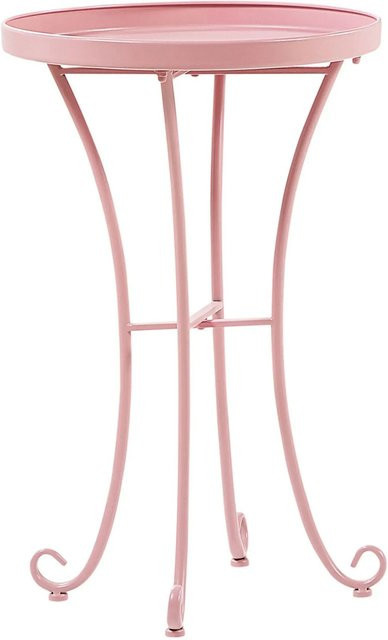 Beliani Runder Tisch CAVINIA in Rosa im Retro-Design, B/T/H: 40 x 40 x 64 cm - Bild 1