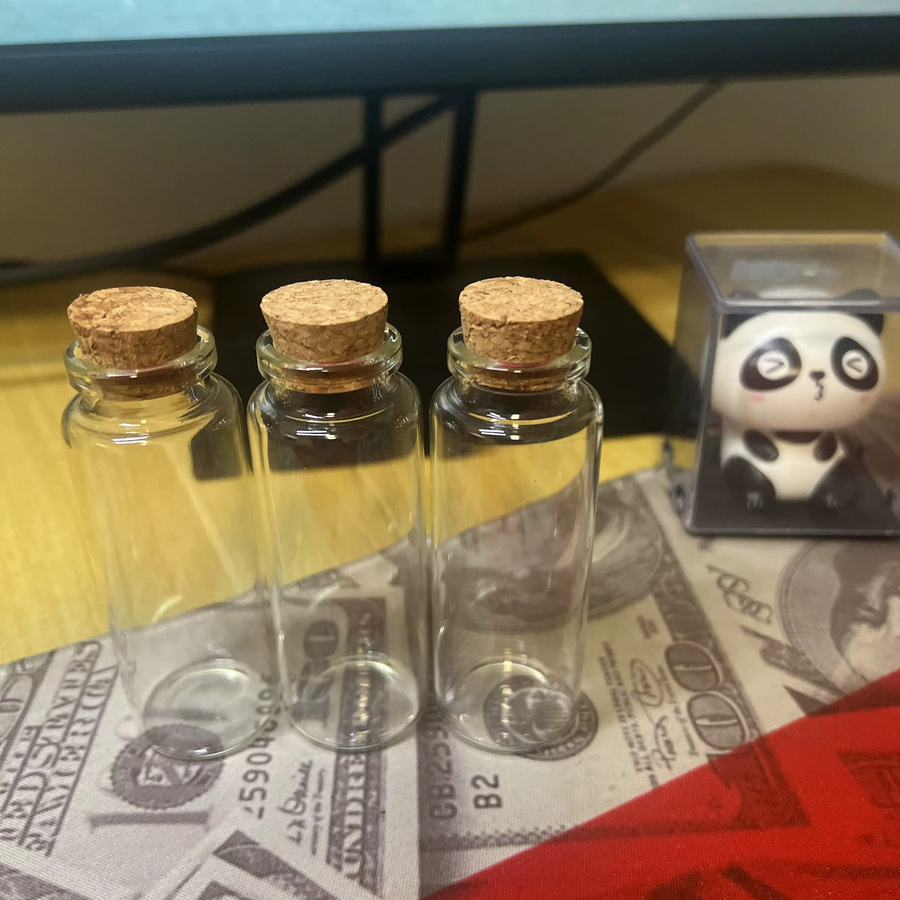 15 Stück Glasgefäße mit Korkverschluss, transparente Nachfüllflaschen 40 ml für Gewürze, Samen oder DIY-Dekoration - Bild 3