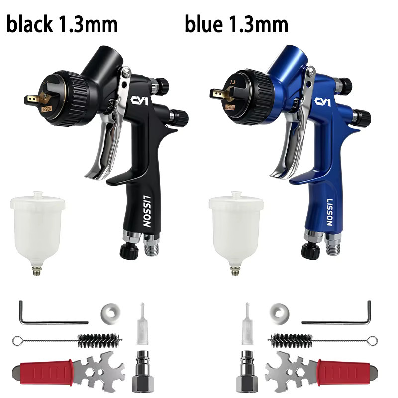HVLP-Spritzpistole mit 1,3 mm Düse und 600 ml Behälter für Lackierungen in Industrie und Automobilbau - Bild 3