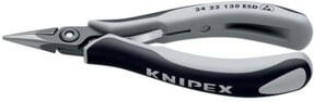 Knipex ESD Flachrundzange Gerade in Schwarz und Grau, Länge: 135 mm - Bild 1