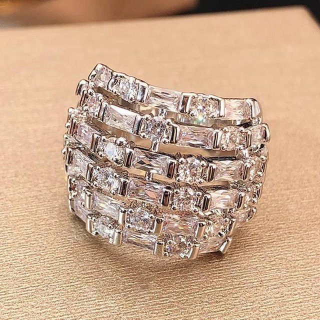 Huitan Ring, Silber, Zirkonia, Damen - Bild 1