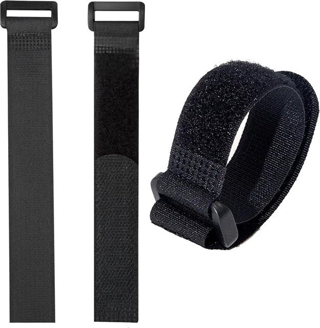 Wiederverwendbare Nylon-Klettverschlüsse als verstellbare Kabelbinder zur Kabelsicherung in Schwarz - Bild 1