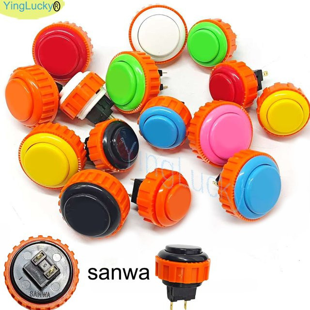 Sanwa Original Japan Arcade Push Button Runde Schraube für PC Joystick PS3 und Xbox in Schwarz und Multicolour (30mm und 24mm) - Bild 1