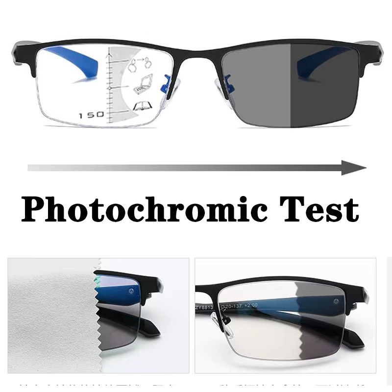 ISENGHUO Lesebrille, Unisex, Vollrand, rechteckig, black, Photochrome - Bild 3