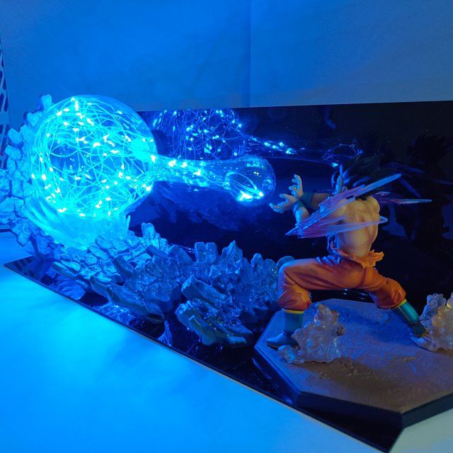 Bandai Dragon Ball Son Goku Kamehameha Anime-Figur Lampe in Weiss - Bild 1