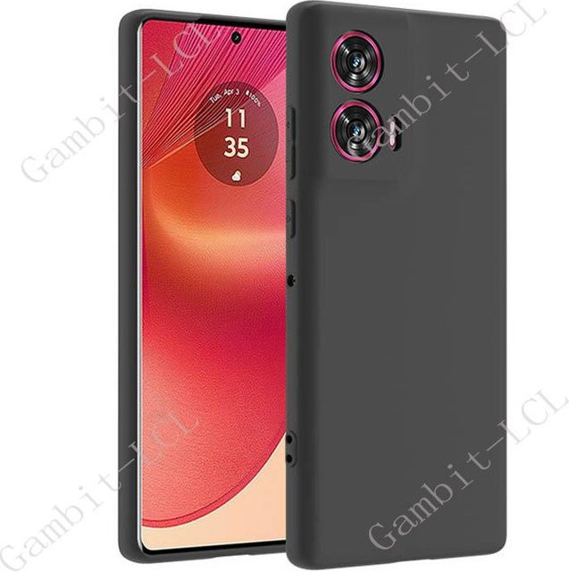 Stoßfeste Silikon Schutzhülle für Motorola Edge 50 Fusion 5G 2024 in Schwarz - Bild 1