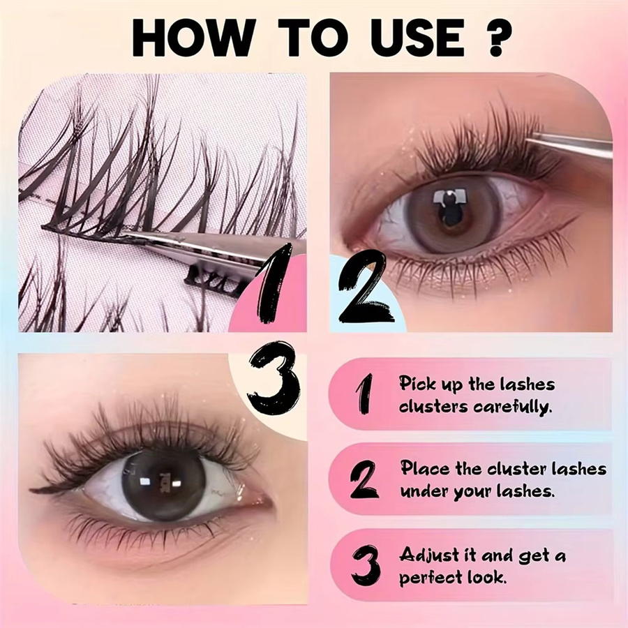 LIMEIKAI Selbstklebende Wimpern, Black, Unisex - Bild 6