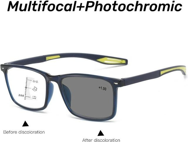 Binchi Outdoor Equipment Lesebrille, Vollrand, rechteckig, grau, Kunststoff, Damen - Bild 1