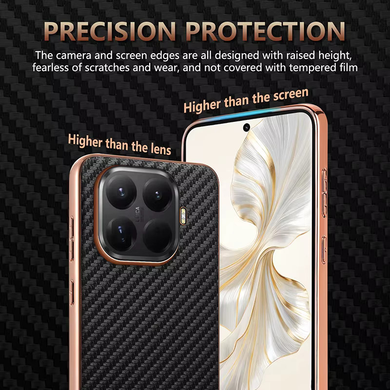 Xiaomi Schutzhülle aus PU-Leder mit Carbon-Faser-Textur für Mi 15T, 14T und 13T Pro in Schwarz - Bild 3