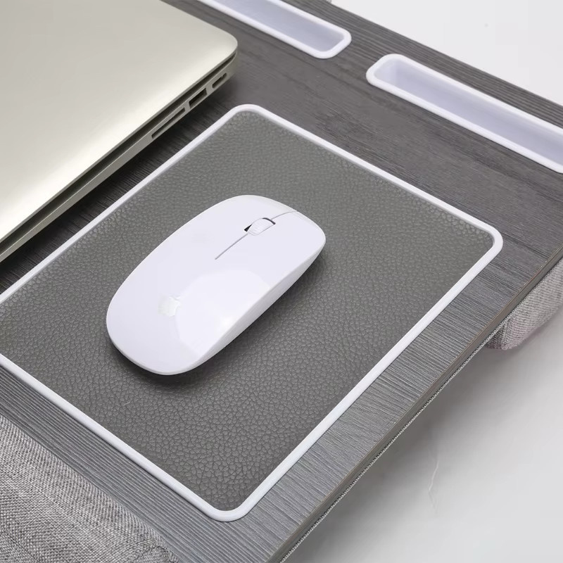 MUMUCC Laptop-Schreibtisch mit Doppelrillen-Design, rutschfester Stange und integriertem Mauspad in Schwarz - Bild 3