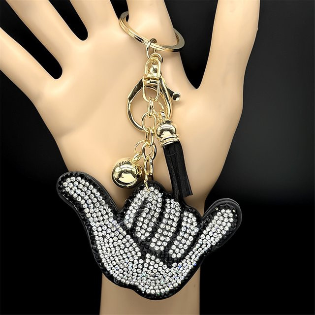 AFAWA Schlüsselanhänger, Rock-Geste, Strass-Quaste, Unisex - Bild 1