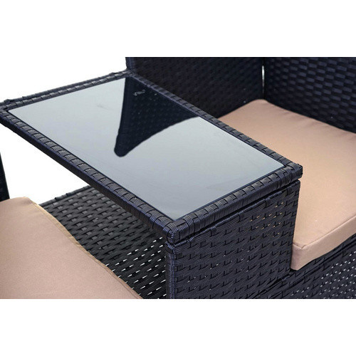 MVG Loungeset MVG-E24 2-Sitzer aus Stahl, Glas und Polyester in Schwarz, B/H/T: 132 x 84 x 55 cm - Bild 2