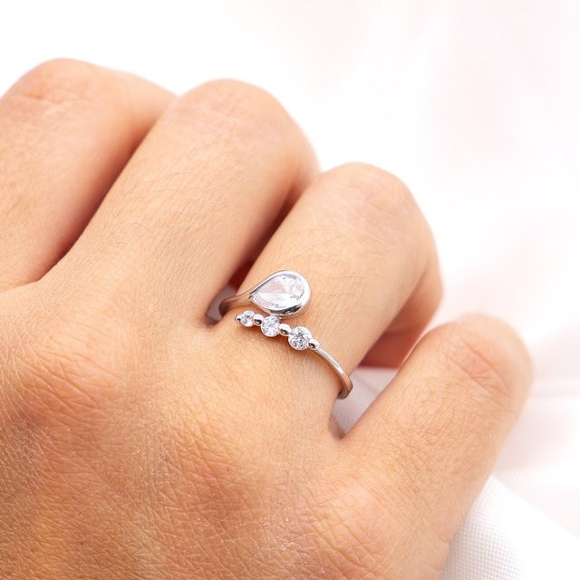Zeeme Ring 925 Silber, rhodiniert, Zirkonia weiß, Damen - Bild 1