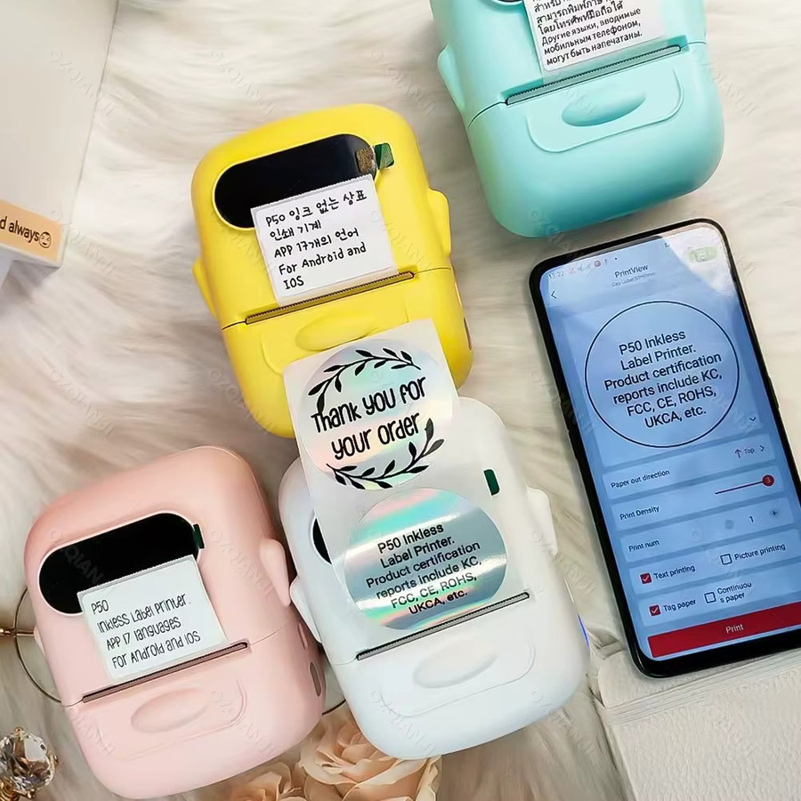 Marklife P50 Thermo-Mini-Wireless-Etikettenaufkleberdrucker mit Bluetooth und Wi-Fi für Smartphone und Heimbüro - Bild 3