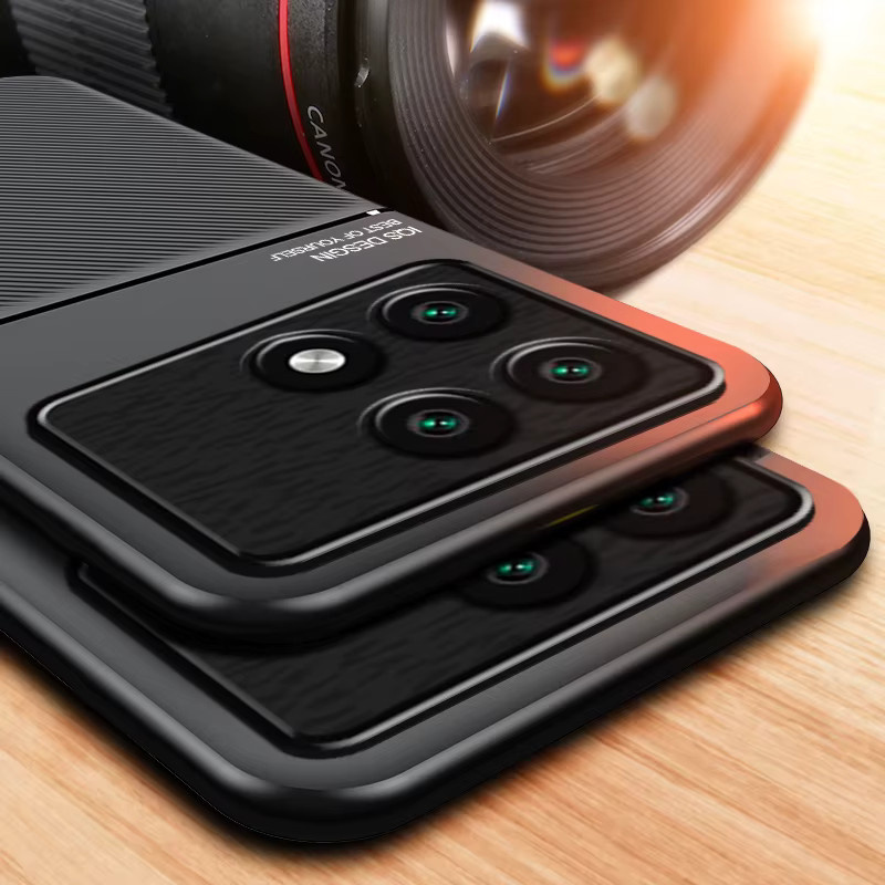 Clucy Magnetische Schutzhülle mit Ledertextur für Mi POCO X6, X7 Pro, F6 Pro und M6 Pro in Schwarz oder Rot - Bild 3